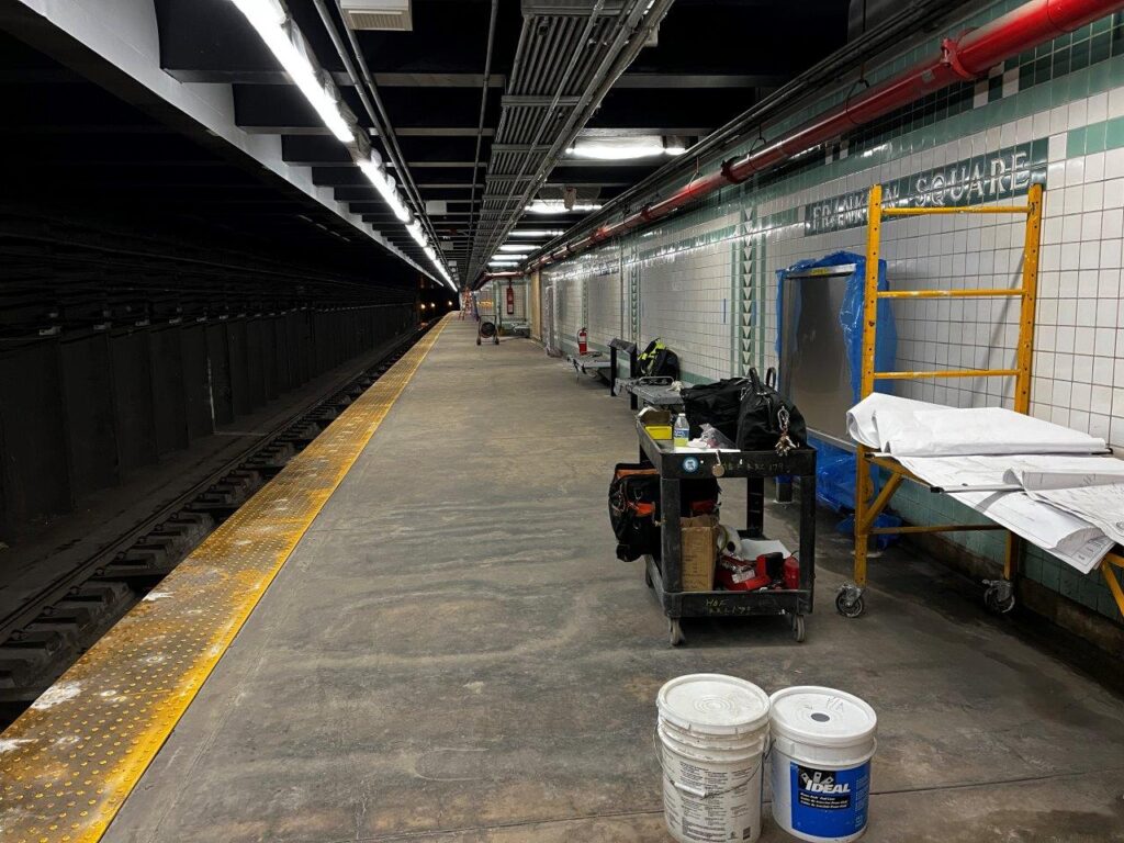 Track 2 Platform prior to floor coating
